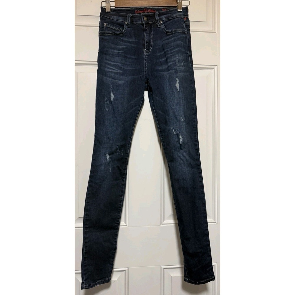 Salvatore Galliano Jeans High Waist Ankle Grazer Womens Size 25 Dark‎ Wash Blue